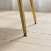 AKORD QUADRA Tapicerowana Pufa Welur Pudrowy Róż Pikowana Złote Nogi