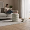 AKORD SNUGGO Pufa Tárolós Welur Krémszínű