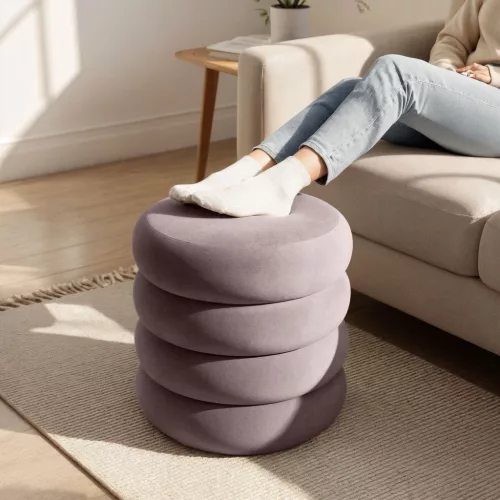 AKORD SNUGGO Ülőpuff Welur Przygaszony Róż Nyitható Tárolóval