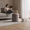 AKORD SNUGGO Ülőpuff Welur Przygaszony Róż Nyitható Tárolóval