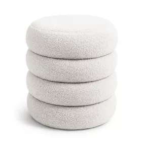 AKORD SNUGGO Nyitható Puff Teddy Anyag Mglista Biel 42 cm