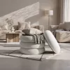 AKORD SNUGGO Nyitható Puff Teddy Anyag Mglista Biel 42 cm