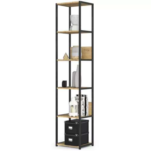 AKORD Loft Ipari Polcos Szekrény Artisan Tölgy Fekete 40cm