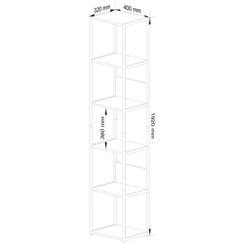 AKORD Loft Ipari Polcos Szekrény Artisan Tölgy Fekete 40cm