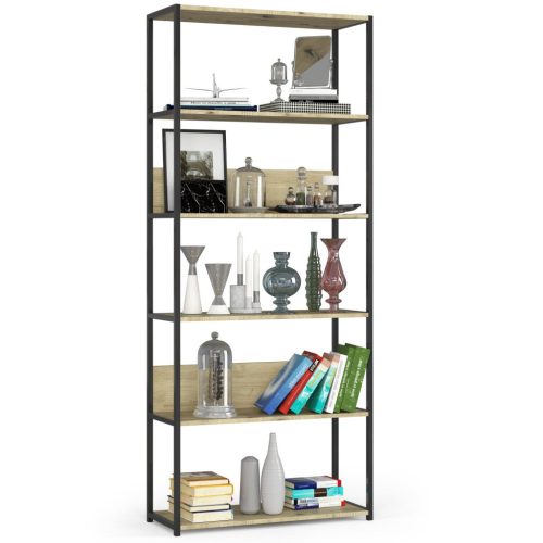 AKORD Loft Ipari Polcos Állvány Artisan Tölgy Fekete 6 Polcos REGINDCZARARTCL800