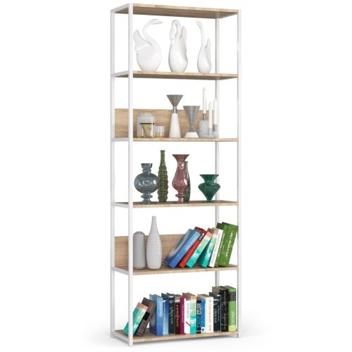 AKORD Loft 700 Fém Polcos Állvány Sonoma Tölgy/Fehér