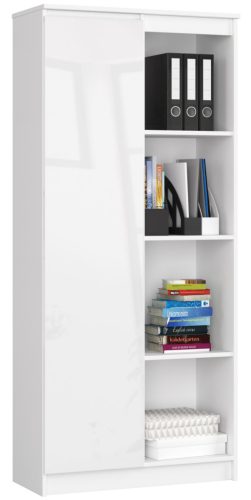 AKORD CLP Irodai Szekrény Magasfényű Fehér MDF 80cm