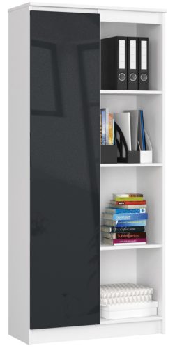 CLP Irodai Könyvespolc Fehér Grafit Magasfényű 80cm