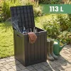AKORD Furniture Factory Kerti Tároló Láda 113L Polipropylen Fekete Vízálló