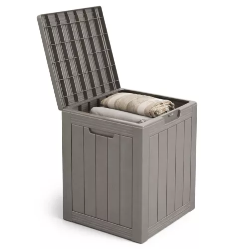 AKORD Furniture Factory Kerti tároló láda 113 l polipropylen szürke UV-szűrős