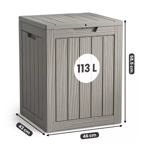AKORD Furniture Factory Kerti tároló láda 113 l polipropylen szürke UV-szűrős
