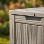   AKORD Furniture Factory Kerti tároló láda 113 l polipropylen szürke UV-szűrős
