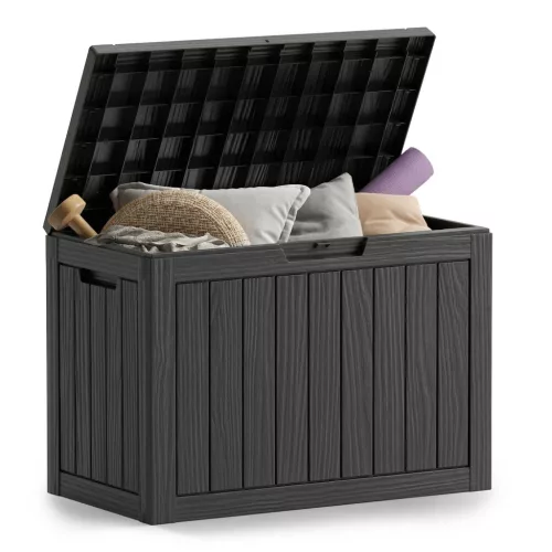 AKORD Furniture Factory Vízálló Kerti Tároló Láda 170 L Polipropylen Fekete UV Szűrővel