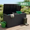 AKORD Furniture Factory 340L kerti tároló láda vízálló polipropilén fekete rattan mintázattal