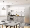 AKORD Oliwia G2 Konyhabútor Szett 2.4m Fehér-Beton