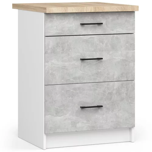 AKORD Oliwia G2 Konyhabútor Szett 2.4m Fehér-Beton