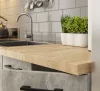 AKORD Oliwia 2.4m Konyhabútor Szett Beton Színben Üvegvitrines Szekrénnyel