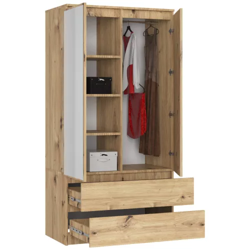 AKORD CLP Artisan Tükrös Szekrény 90 Laminált Matt Tölgy