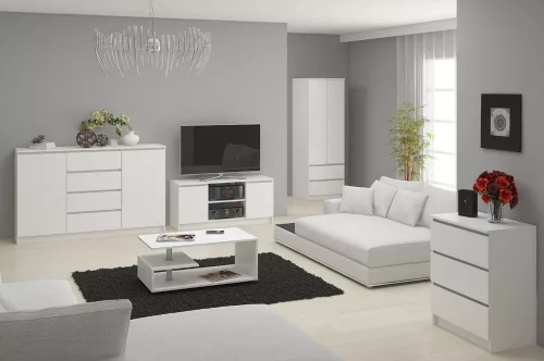 AKORD Star S60 Laminált Ruhásszekrény 2 Ajtós 2 Fiókos Fehér