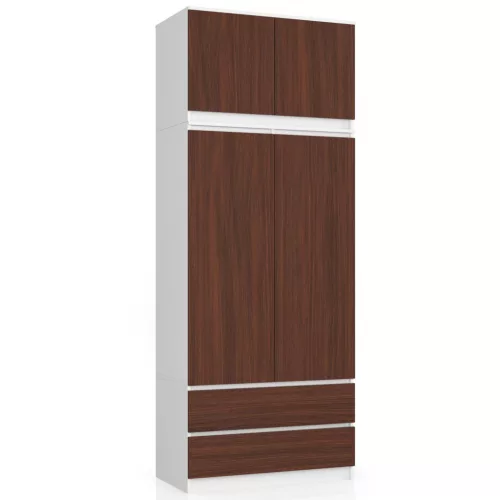 AKORD CLP Szekrény Rátét Laminált Fehér-Wenge 90cm