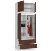 AKORD CLP Szekrény Rátét Laminált Fehér-Wenge 90cm