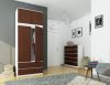 AKORD CLP Szekrény Rátét Laminált Fehér-Wenge 90cm