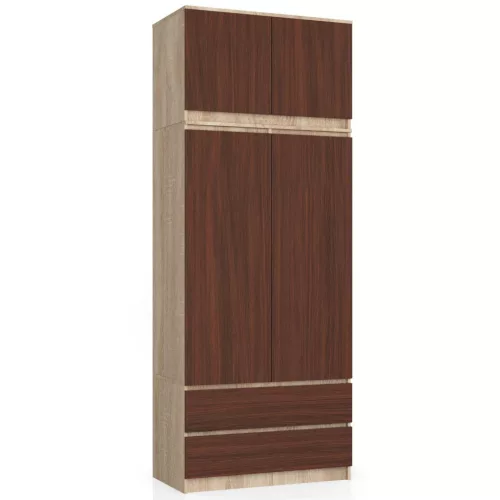 AKORD CLP Szekrény Rátét Sonoma Tölgy Wenge 90cm