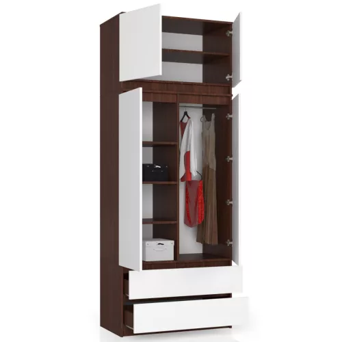 AKORD CLP Szekrényfelső Laminált Wenge-Fehér 90cm
