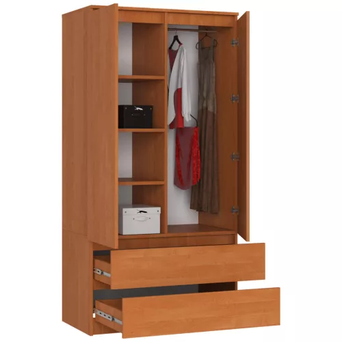 AKORD CLP Kétajtós Ruhásszekrény Éger Laminált 90cm