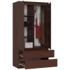 AKORD CLP Kétajtós Ruhásszekrény Laminált Wenge 90cm