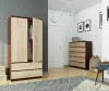 AKORD Modern Kétajtós Ruhásszekrény Sonoma Tölgy Wenge Laminált