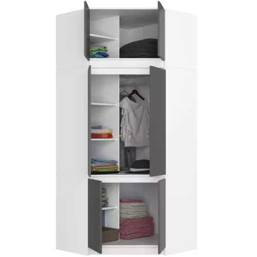 AKORD CLP S100 Szekrény Rátét Laminált Fehér-Szürke