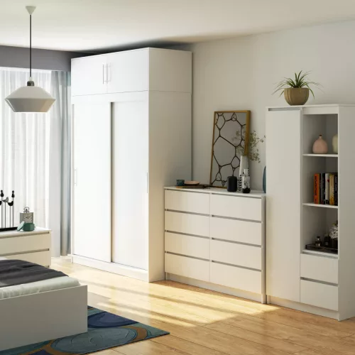 AKORD CLP Szekrény Rátét Laminált Fehér 150cm