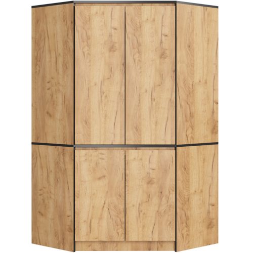 AKORD CLP Sarok Ruhásszekrény Laminált Tölgy Craft 4-ajtós