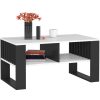 AKORD Rockford Modern Dohányzóasztal Laminált Fehér-Fekete