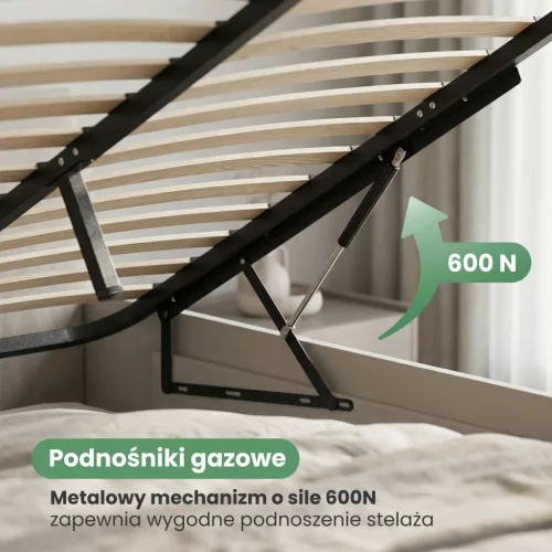 AKORD Furniture Factory Fém Ágyrács Emelőmechanizmussal 28 Léccel Fekete 100x200 cm