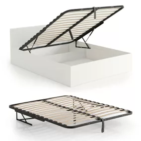   AKORD Furniture Factory fém ágyrács emelőmechanizmussal 28 léccel osztott 140x200 cm fekete