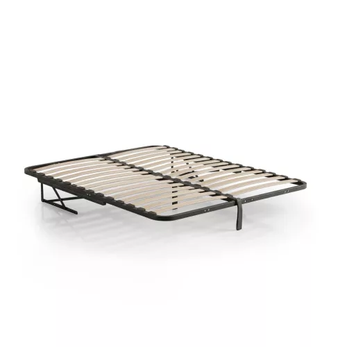 AKORD Furniture Factory fém ágyrács emelőmechanizmussal 28 léccel osztott 140x200 cm fekete