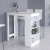 AKORD CLP Bárasztal Sonoma Tölgy Fehér 115cm Tárolópolcokkal