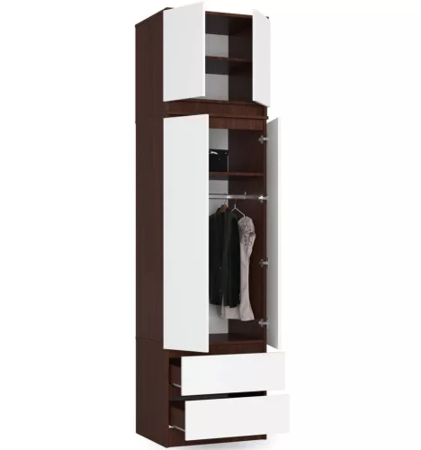 AKORD STAR Hálószobai Rátétszekrény Laminált Wenge-Fehér 60cm