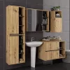 AKORD VAMI W90 Fali Fürdőszobai Mosdószekrény Artisan Tölgy-Grafit Szürke