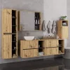 AKORD VAMI 90 Mosdó Alatti Szekrény Artisan Tölgy Grafit Szürke 2 Fiókos