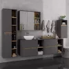 AKORD VAMI W90 Fürdőszobai Mosdószekrény Grafitszürke Matt Artisan Tölgy