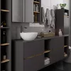 AKORD VAMI W90 Fürdőszobai Mosdószekrény Grafitszürke Matt Artisan Tölgy