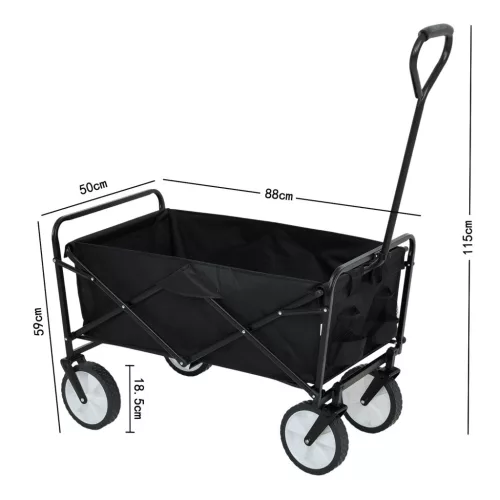 Fancy Garden TYRS Összecsukható Szállító Kocsi 145L Fekete