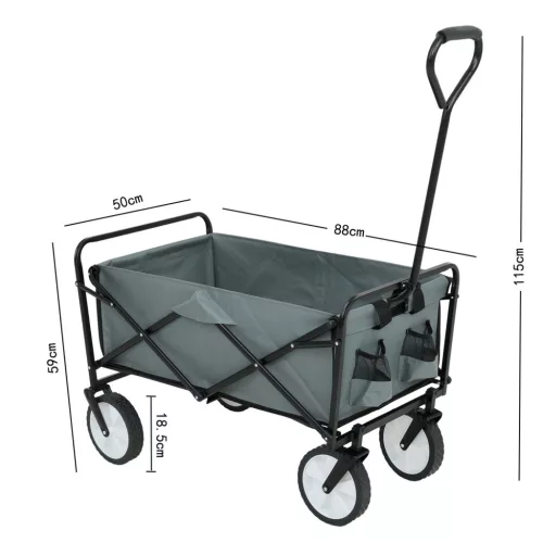 Fancy Garden TYRS Összecsukható Szállító Kocsi 145L Szürke