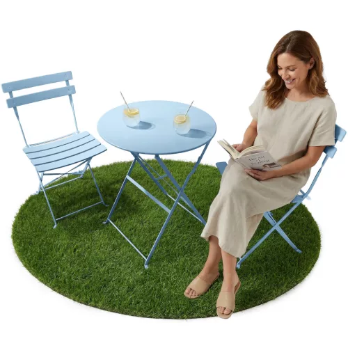 Fancy Garden Orion Fém Kerti Bútor Szett Kék Összecsukható