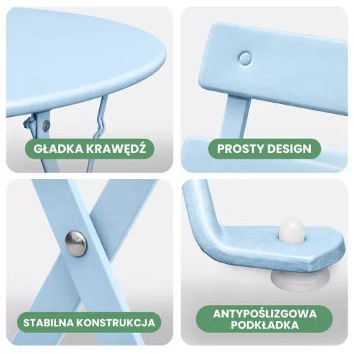 Fancy Garden Orion Fém Kerti Bútor Szett Kék Összecsukható