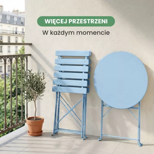 Fancy Garden Orion Fém Kerti Bútor Szett Kék Összecsukható