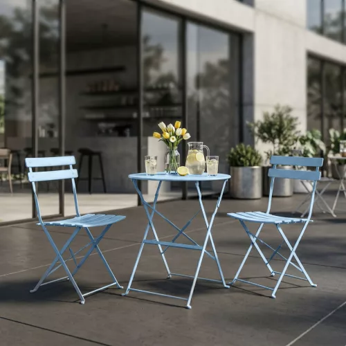 Fancy Garden Orion Fém Kerti Bútor Szett Kék Összecsukható